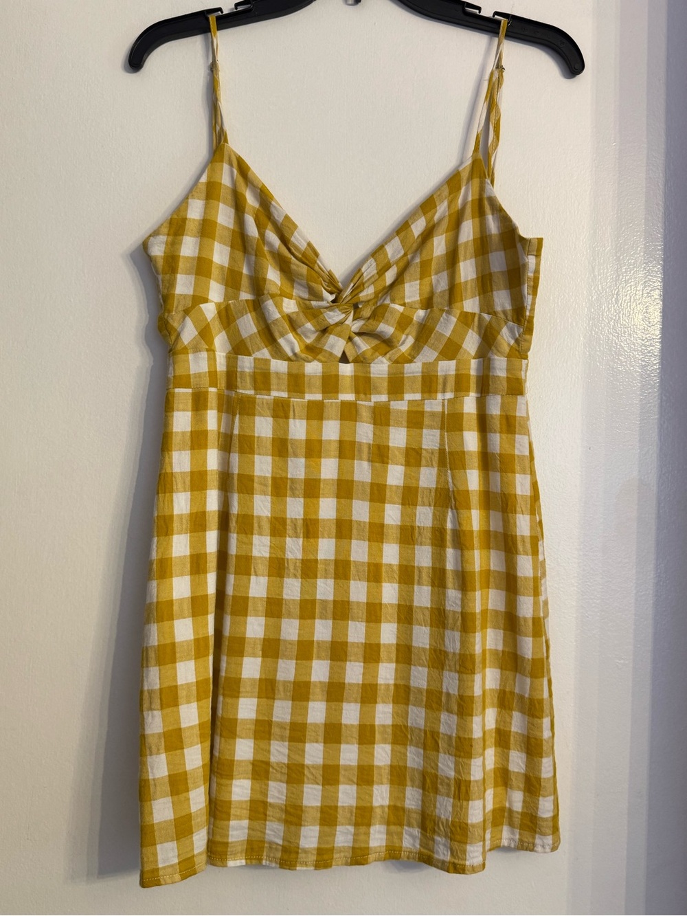 Yellow Gingham Mini Dress